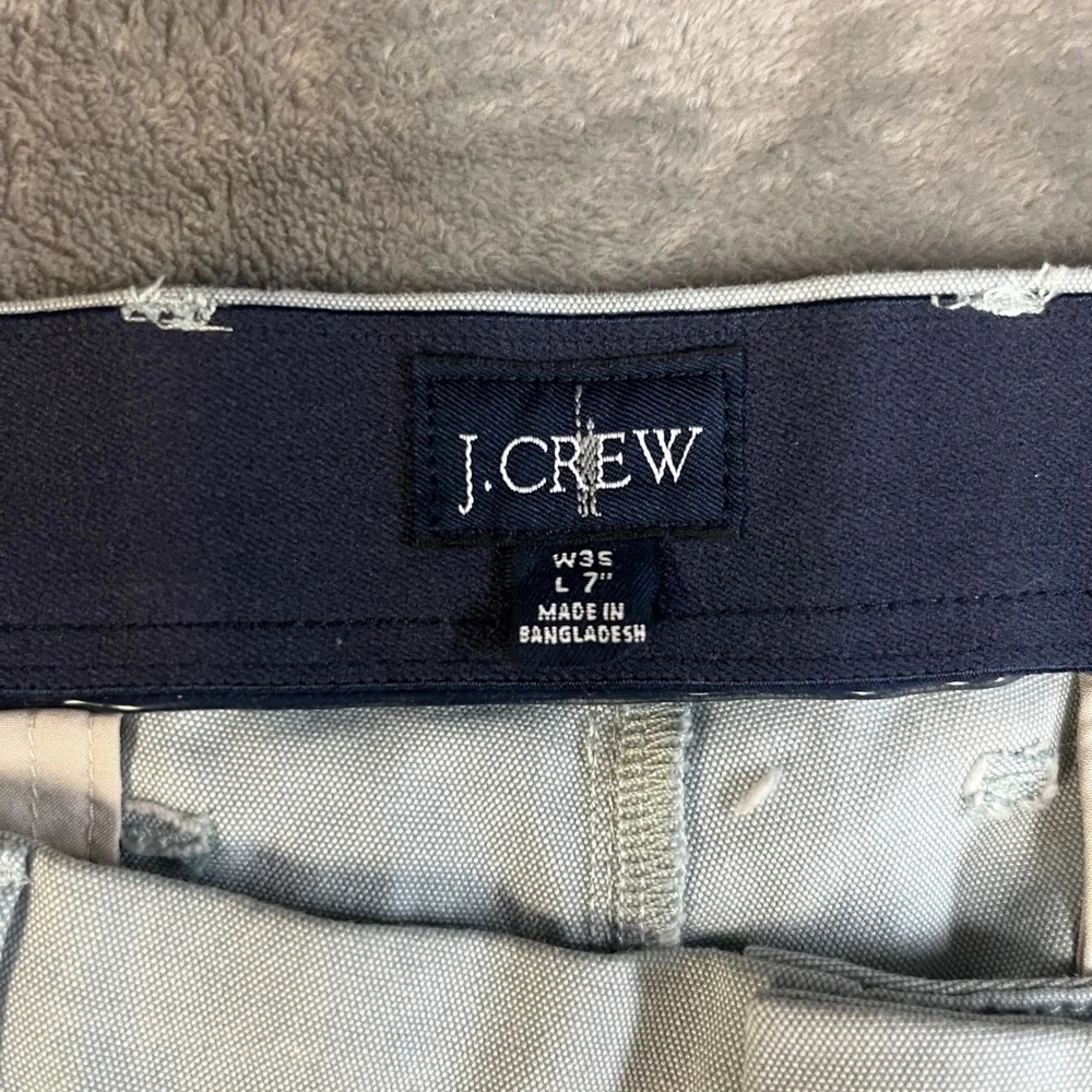 J.Crew Oxford Tech Short Mens W35 L7 Light Gray Stretch Cotton BX307